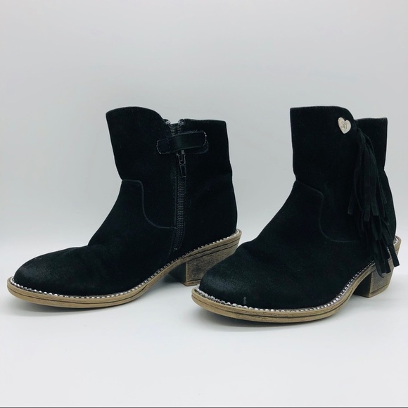 STUART WEITZMAN BIG GIRLS BLACK SUEDE BOOTS SIZE 1 - Picture 1 of 16